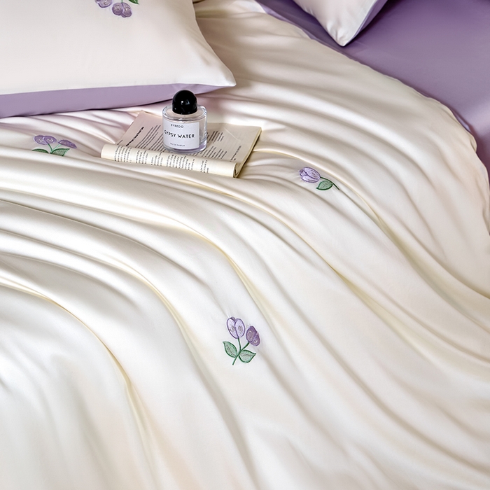 91家纺网 家纺一手货源 找家纺 618家纺 2025新款A类新疆长绒棉四件套--甜茉 甜茉紫