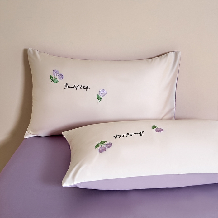 91家纺网 家纺一手货源 找家纺 618家纺 2025新款A类新疆长绒棉四件套--甜茉 甜茉紫