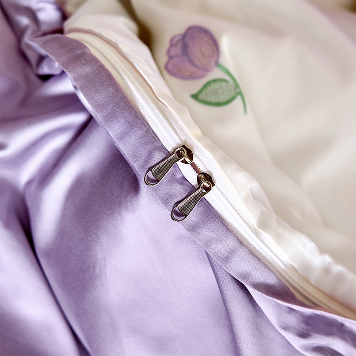 91家纺网 家纺一手货源 找家纺 618家纺 2025新款A类新疆长绒棉四件套--甜茉 甜茉紫