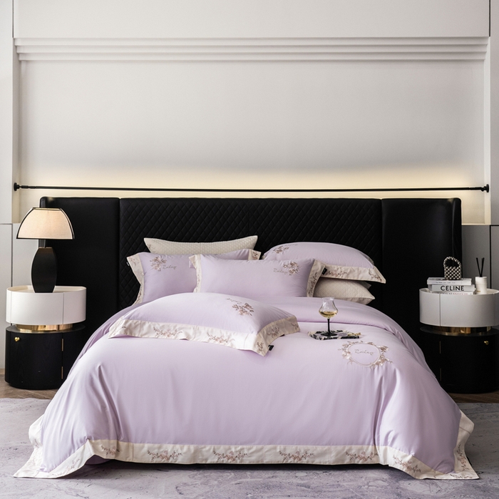 91家纺网 家纺一手货源 找家纺 卡姿家纺 2025秋冬60支长绒棉全棉纯棉女奢温柔刺绣四件套— 奥莉雅 奥莉雅-紫