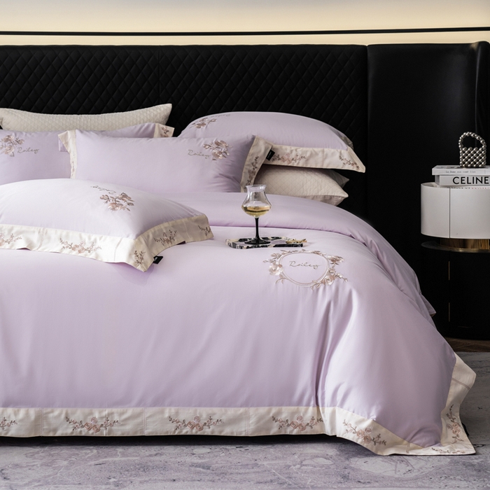 91家纺网 家纺一手货源 找家纺 卡姿家纺 2025秋冬60支长绒棉全棉纯棉女奢温柔刺绣四件套— 奥莉雅 奥莉雅-紫