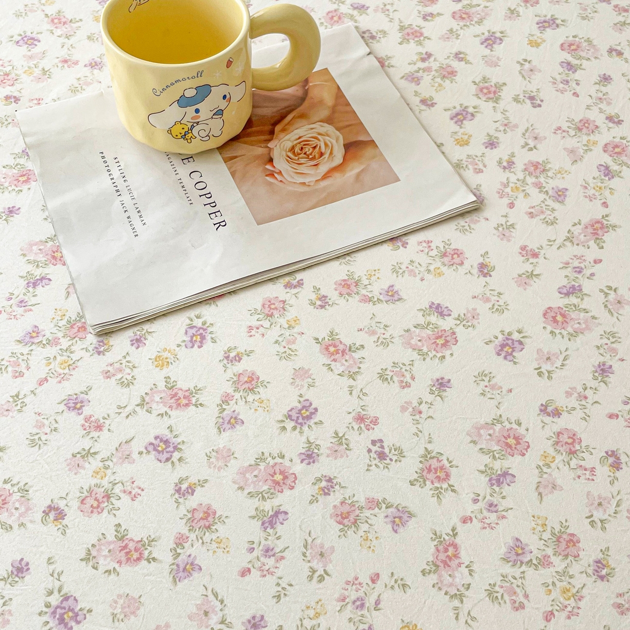 91家纺网 家纺一手货源 找家纺 首爱家纺 2025新款木棉双层纱印花床笠 镜花水月