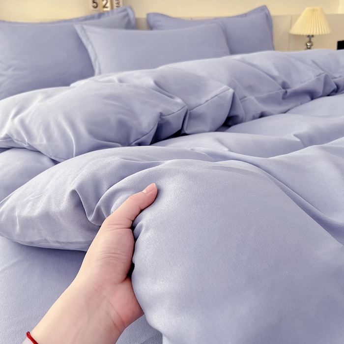 91家纺网 家纺一手货源 找家纺 （总）世爵 2025新款热款轻奢简约风高克重纯色140克水洗磨毛四件套