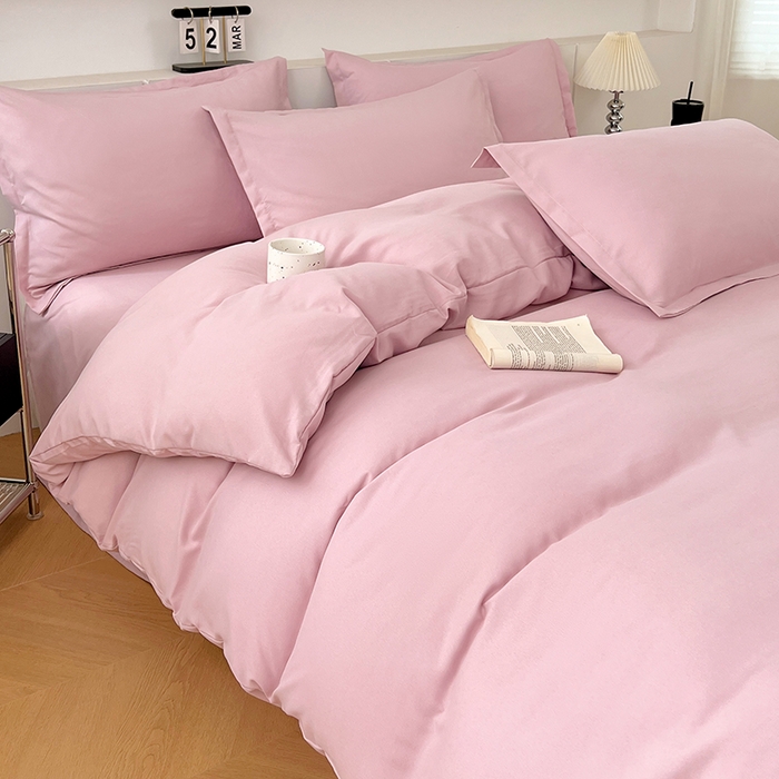 91家纺网 家纺一手货源 找家纺 （总）世爵 2025新款热款轻奢简约风高克重纯色140克水洗磨毛四件套