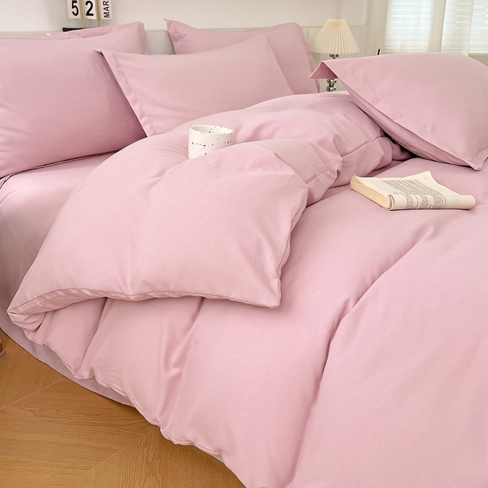 91家纺网 家纺一手货源 找家纺 （总）世爵 2025新款热款轻奢简约风高克重纯色140克水洗磨毛四件套