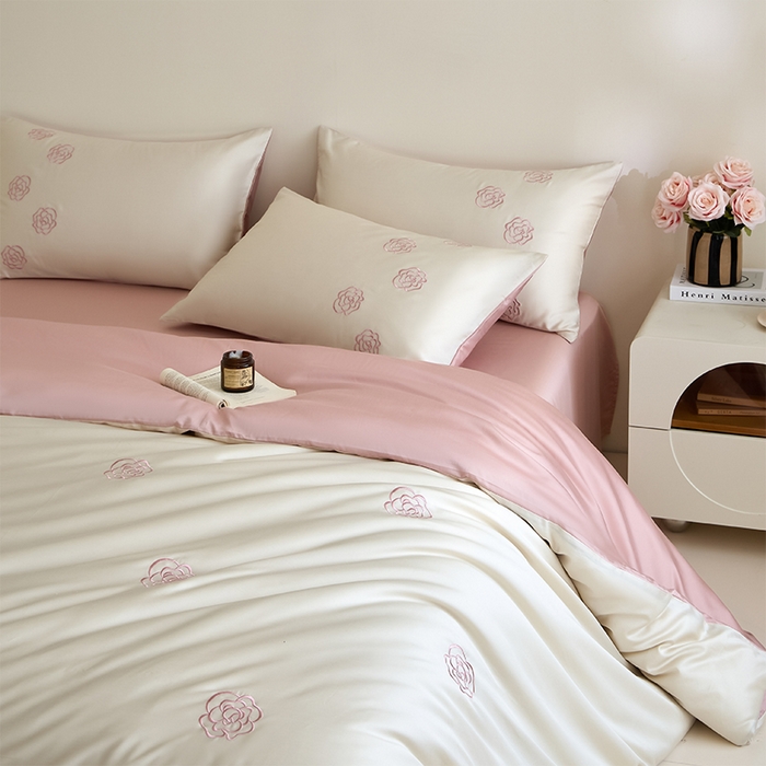 91家纺网 家纺一手货源 找家纺 （总）618家纺 2025新款A类新疆长绒棉四件套--邂逅山茶