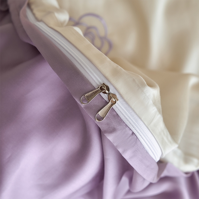 91家纺网 家纺一手货源 找家纺 618家纺 2025新款A类新疆长绒棉四件套--邂逅山茶 邂逅山茶紫