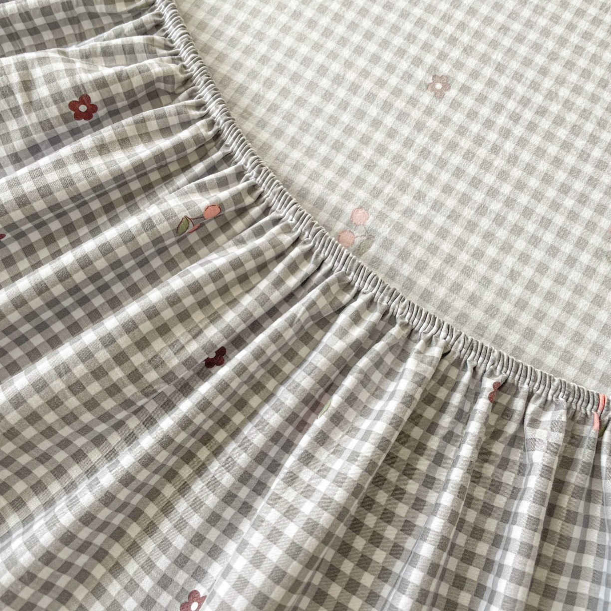 91家纺网 家纺一手货源 找家纺 首爱家纺 2025新款木棉双层纱印花床笠 诺卡