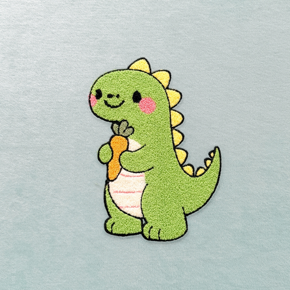 91家纺网 家纺一手货源 找家纺 湘之帛 2025新款牛奶绒印花床笠 小恐龙-浅蓝