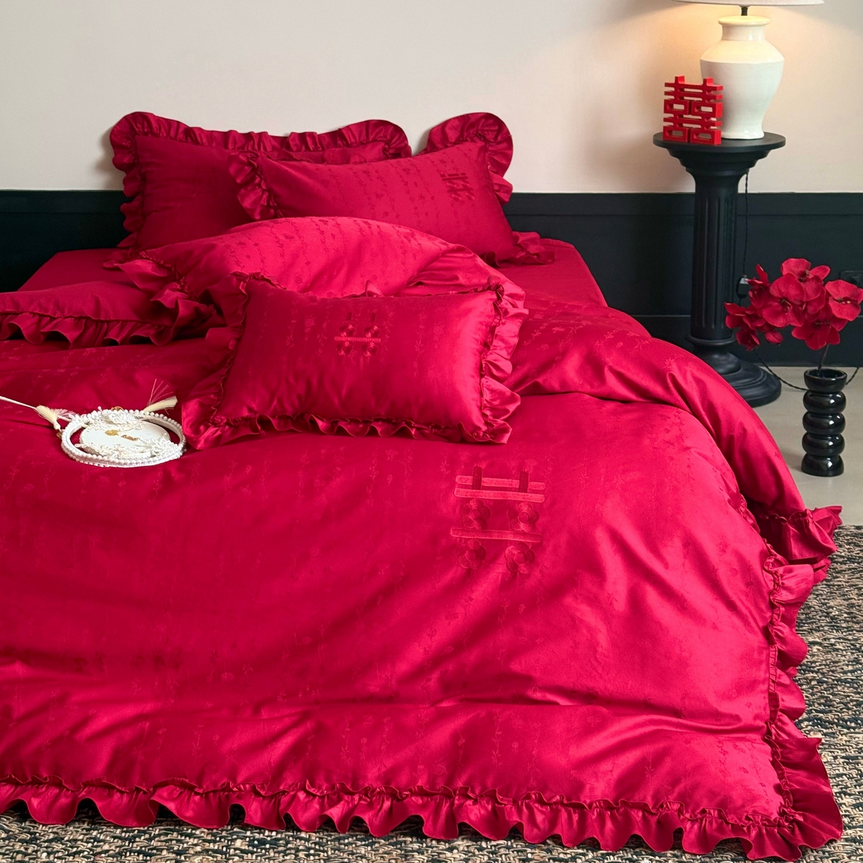 （总）江涞 2025新款长绒棉纯棉提花四件套-喜至