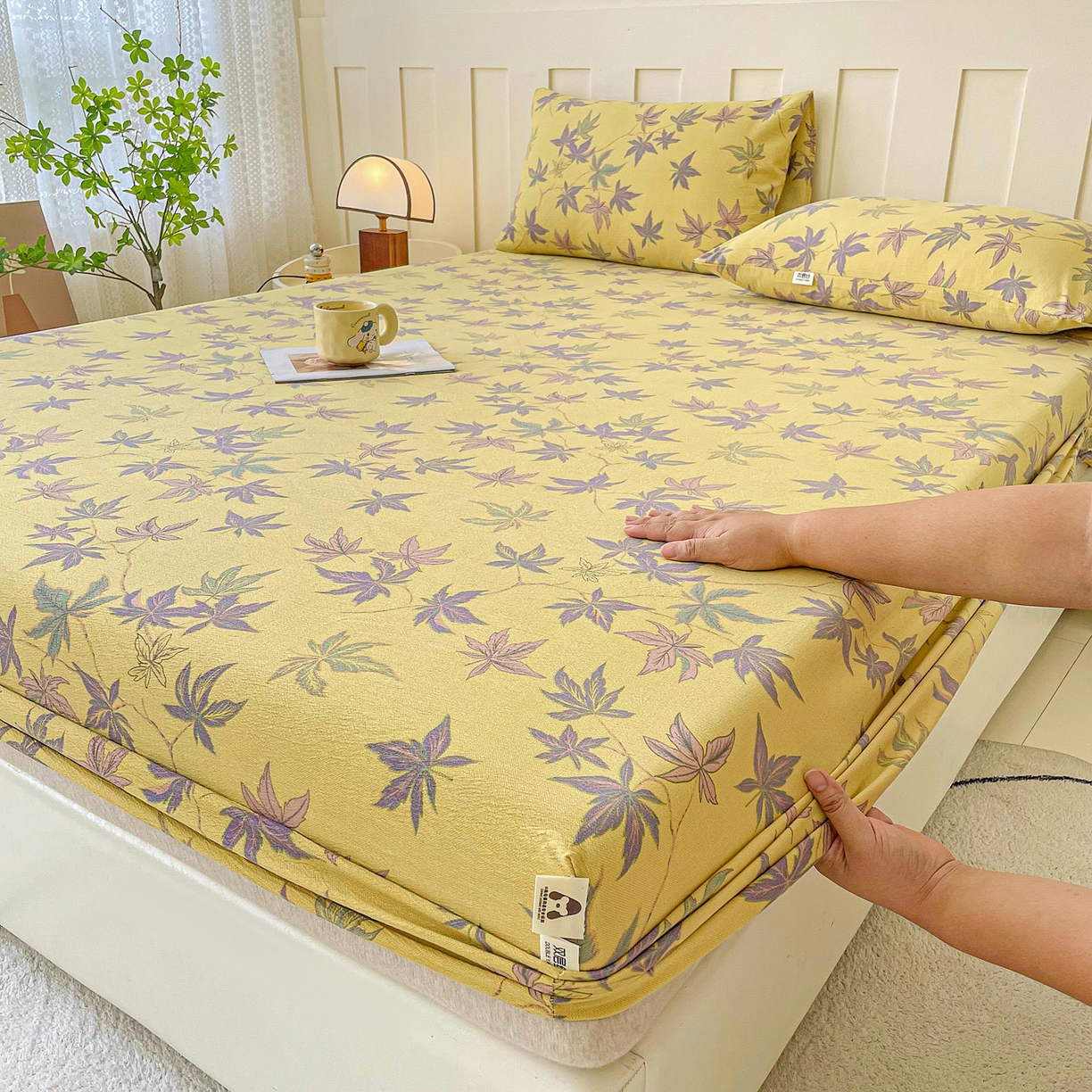 91家纺网 家纺一手货源 找家纺 （总）棉乐町家居 2025新款木棉双层纱印花床笠