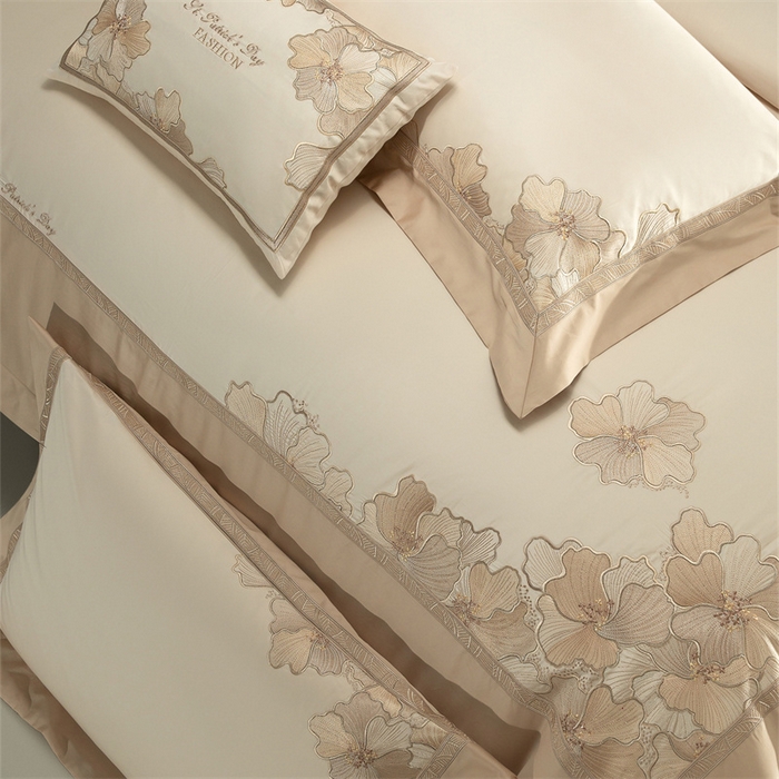 91家纺网 家纺一手货源 找家纺 （总）高大尚婚庆馆 2025秋冬新款长绒棉高奢系列四件套-香缇卡