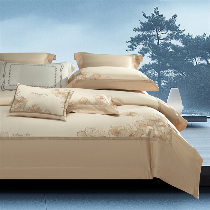 91家纺网 家纺一手货源 找家纺 （总）高大尚婚庆馆 2025秋冬新款长绒棉高奢系列四件套-香缇卡