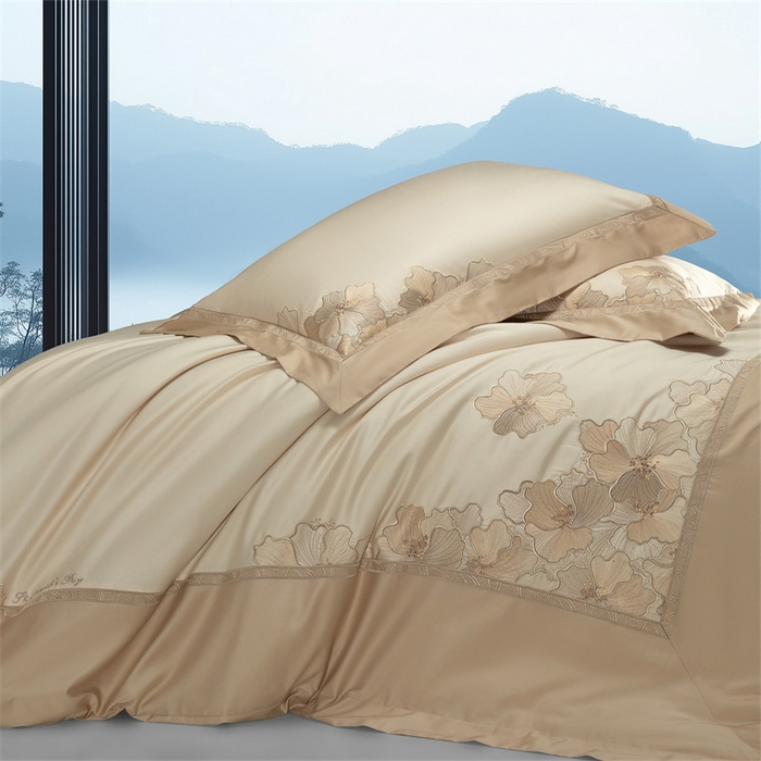 91家纺网 家纺一手货源 找家纺 （总）高大尚婚庆馆 2025秋冬新款长绒棉高奢系列四件套-香缇卡