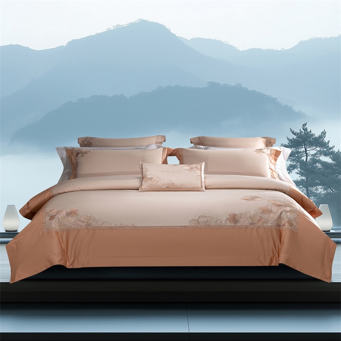 91家纺网 家纺一手货源 找家纺 （总）高大尚婚庆馆 2025秋冬新款长绒棉高奢系列四件套-香缇卡