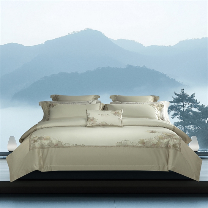 91家纺网 家纺一手货源 找家纺 （总）高大尚婚庆馆 2025秋冬新款长绒棉高奢系列四件套-香缇卡