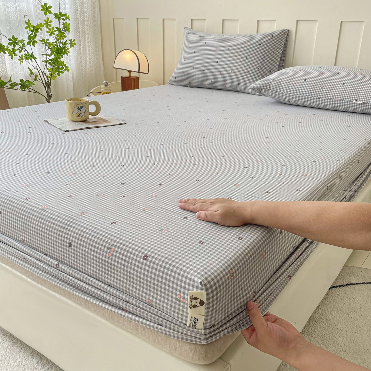 91家纺网 家纺一手货源 找家纺 （总）棉乐町家居 2025新款木棉双层纱印花床笠