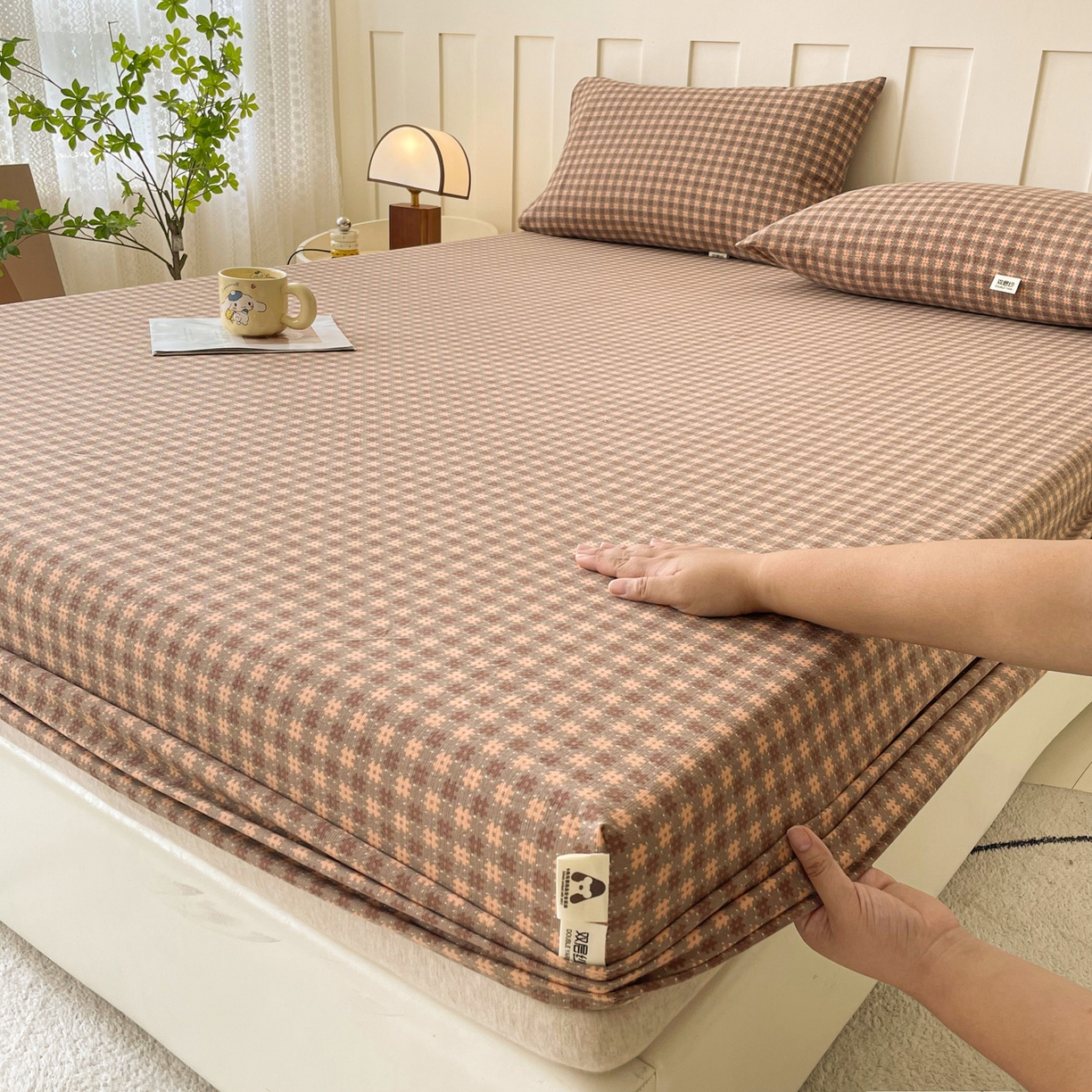 91家纺网 家纺一手货源 找家纺 （总）棉乐町家居 2025新款木棉双层纱印花床笠