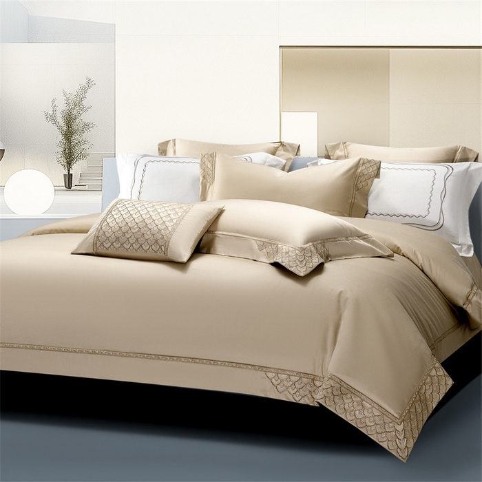 91家纺网 家纺一手货源 找家纺 （总）高大尚婚庆馆 2025秋冬新款长绒棉高奢系列四件套-欧菲娜