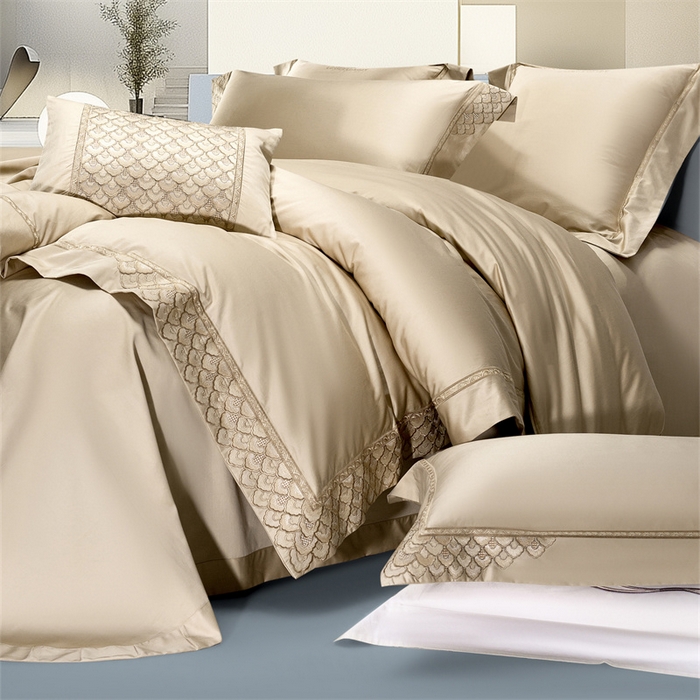 91家纺网 家纺一手货源 找家纺 （总）高大尚婚庆馆 2025秋冬新款长绒棉高奢系列四件套-欧菲娜