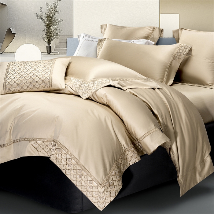 91家纺网 家纺一手货源 找家纺 （总）高大尚婚庆馆 2025秋冬新款长绒棉高奢系列四件套-欧菲娜