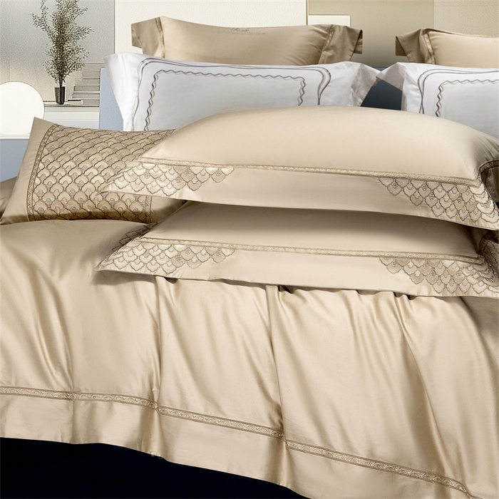 91家纺网 家纺一手货源 找家纺 （总）高大尚婚庆馆 2025秋冬新款长绒棉高奢系列四件套-欧菲娜