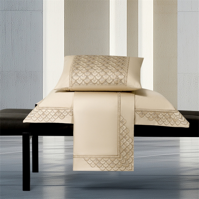 91家纺网 家纺一手货源 找家纺 （总）高大尚婚庆馆 2025秋冬新款长绒棉高奢系列四件套-欧菲娜