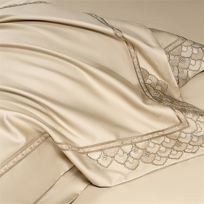 91家纺网 家纺一手货源 找家纺 （总）高大尚婚庆馆 2025秋冬新款长绒棉高奢系列四件套-欧菲娜