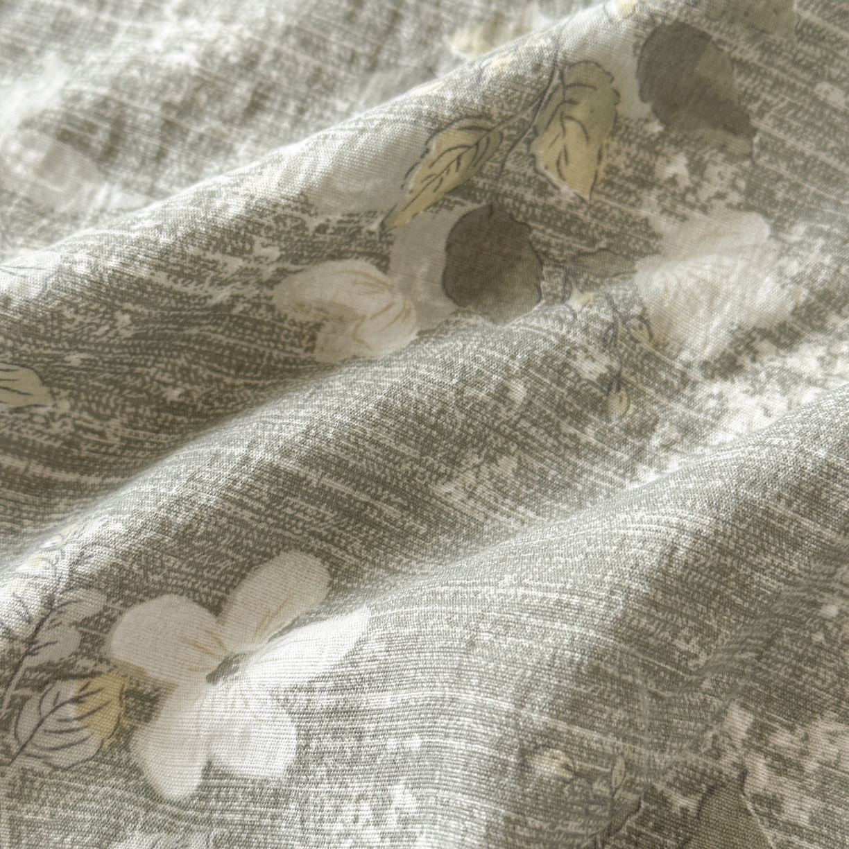 91家纺网 家纺一手货源 找家纺 一霖家纺 2025新款仿麻皱皱纱单床笠 幽兰拂晓