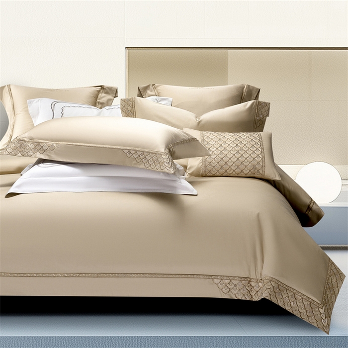 91家纺网 家纺一手货源 找家纺 （总）高大尚婚庆馆 2025秋冬新款长绒棉高奢系列四件套-欧菲娜