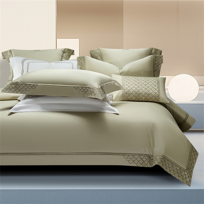 91家纺网 家纺一手货源 找家纺 （总）高大尚婚庆馆 2025秋冬新款长绒棉高奢系列四件套-欧菲娜