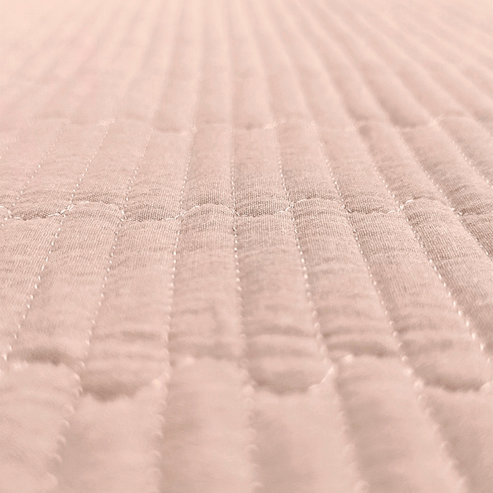 91家纺网 家纺一手货源 找家纺 拾小柒 2025新款全棉色织水洗棉夹棉防滑床盖防水纯色床护垫 防滑款粉玉色