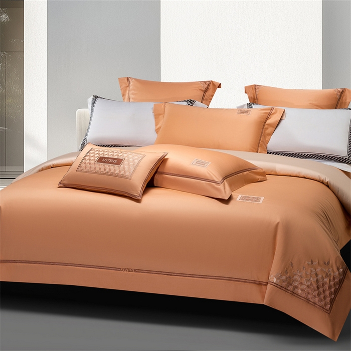 91家纺网 家纺一手货源 找家纺 （总）高大尚婚庆馆 2025秋冬新款长绒棉AB版高奢系列四件套-简爱