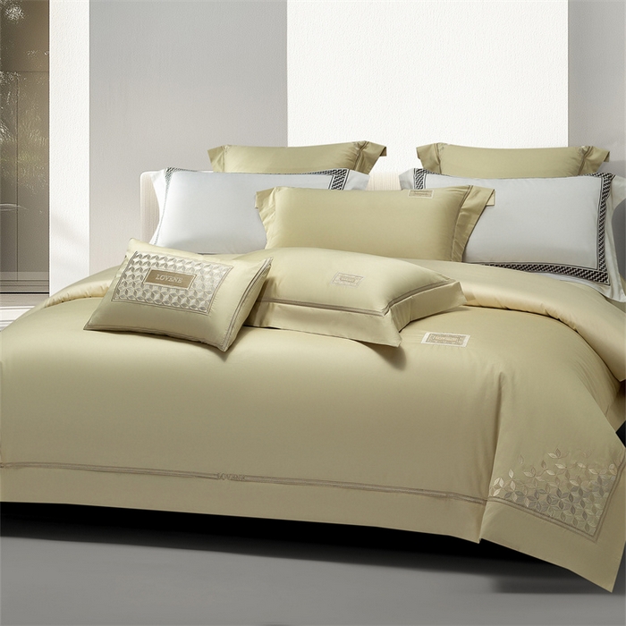 91家纺网 家纺一手货源 找家纺 （总）高大尚婚庆馆 2025秋冬新款长绒棉AB版高奢系列四件套-简爱