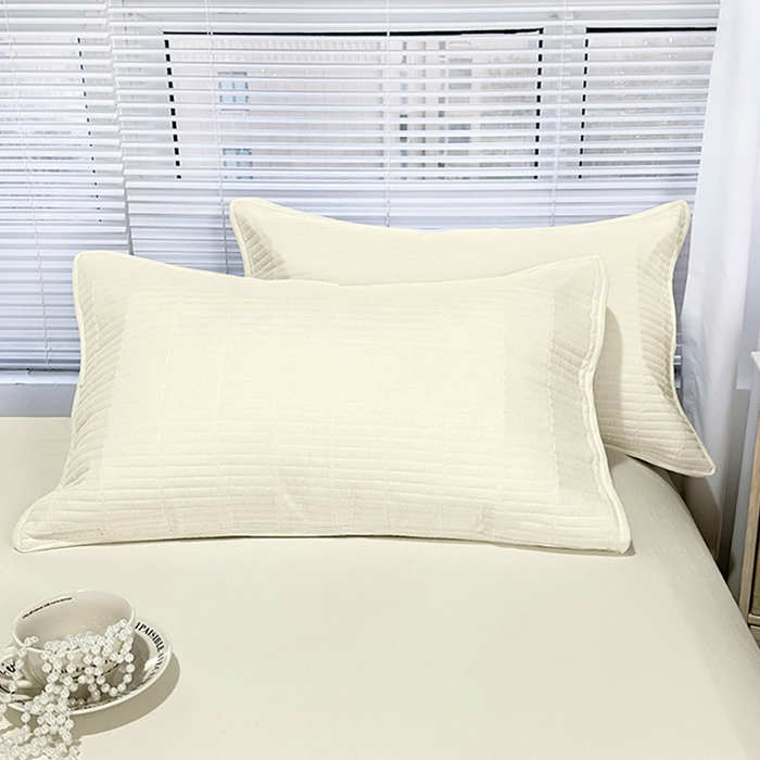 91家纺网 家纺一手货源 找家纺 （总）拾小柒 2025新款纯色全棉色织水洗棉夹棉防滑床盖