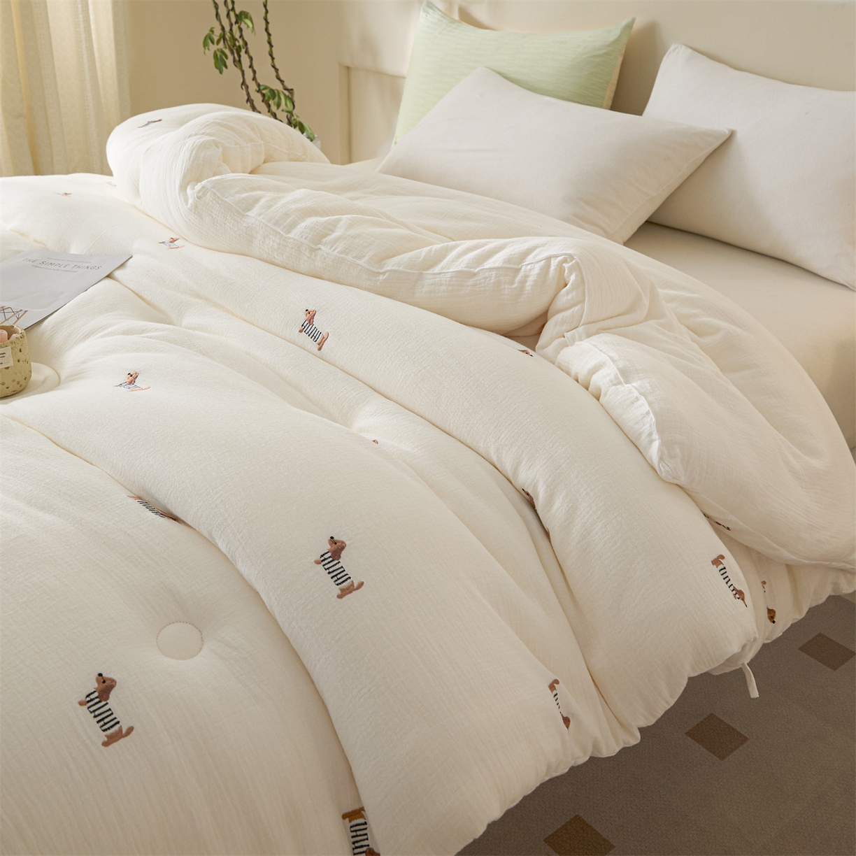 91家纺网 家纺一手货源 找家纺 （总）创优家纺 2025新款专版绣花全棉满绣刺绣21%大豆被纯棉被芯被子春秋被加厚冬被夏被直播