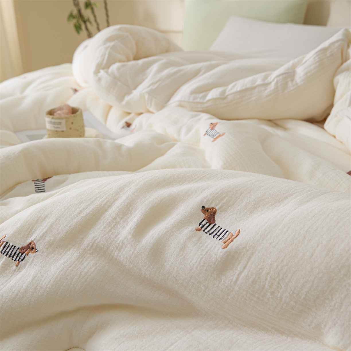 91家纺网 家纺一手货源 找家纺 （总）创优家纺 2025新款专版绣花全棉满绣刺绣21%大豆被纯棉被芯被子春秋被加厚冬被夏被直播