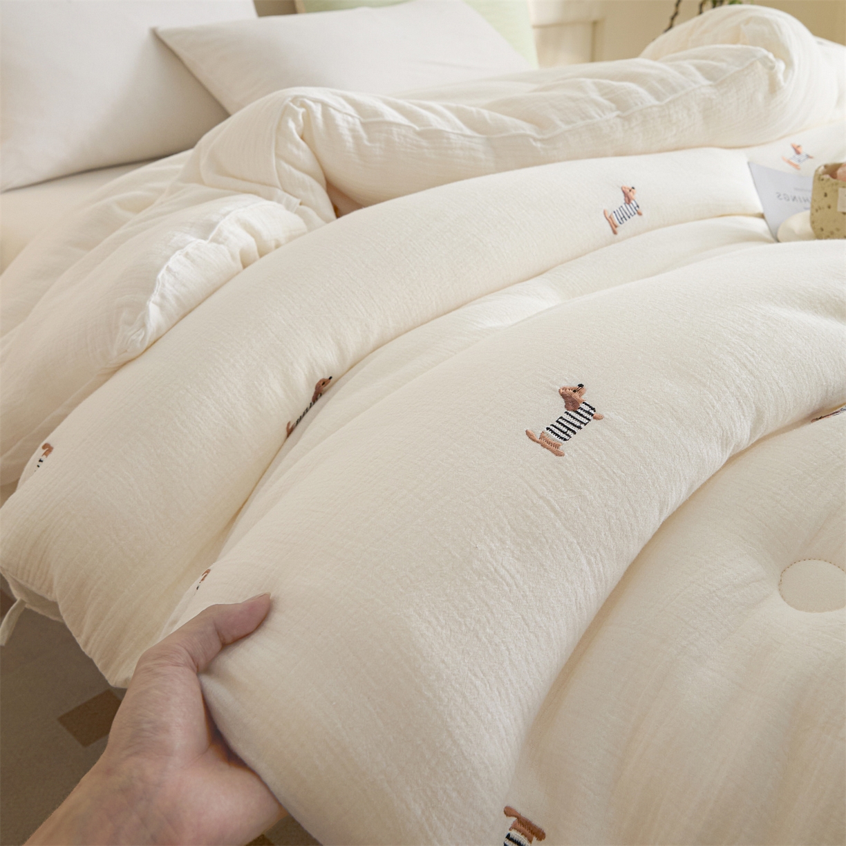 91家纺网 家纺一手货源 找家纺 （总）创优家纺 2025新款专版绣花全棉满绣刺绣21%大豆被纯棉被芯被子春秋被加厚冬被夏被直播