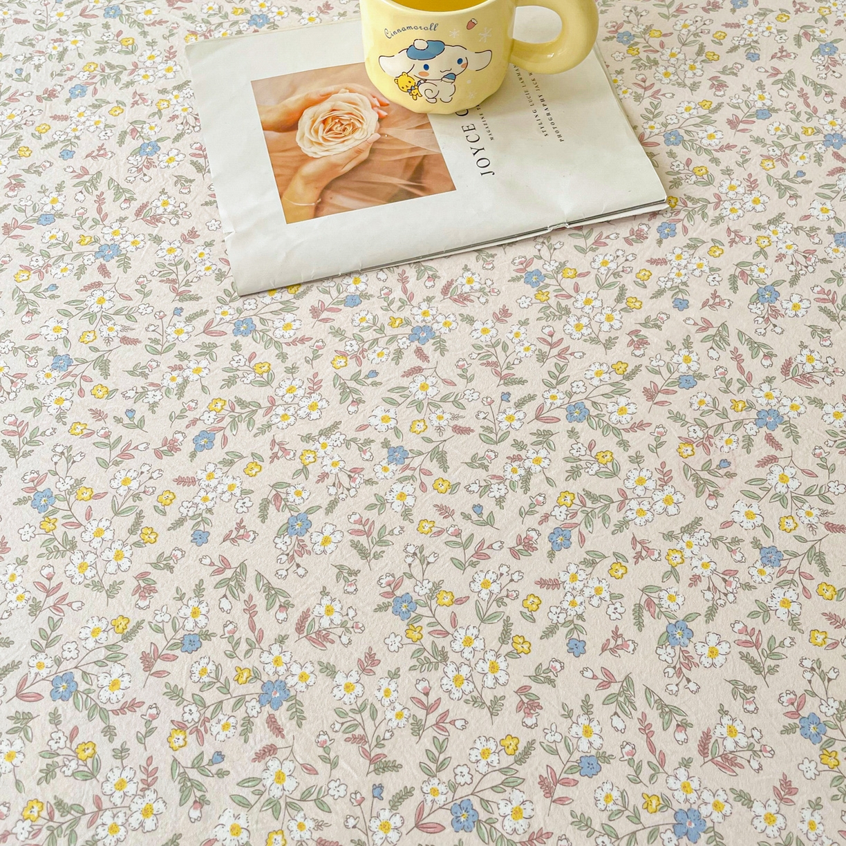 91家纺网 家纺一手货源 找家纺 棉乐町家居 2025新款木棉双层纱印花床笠 花苑