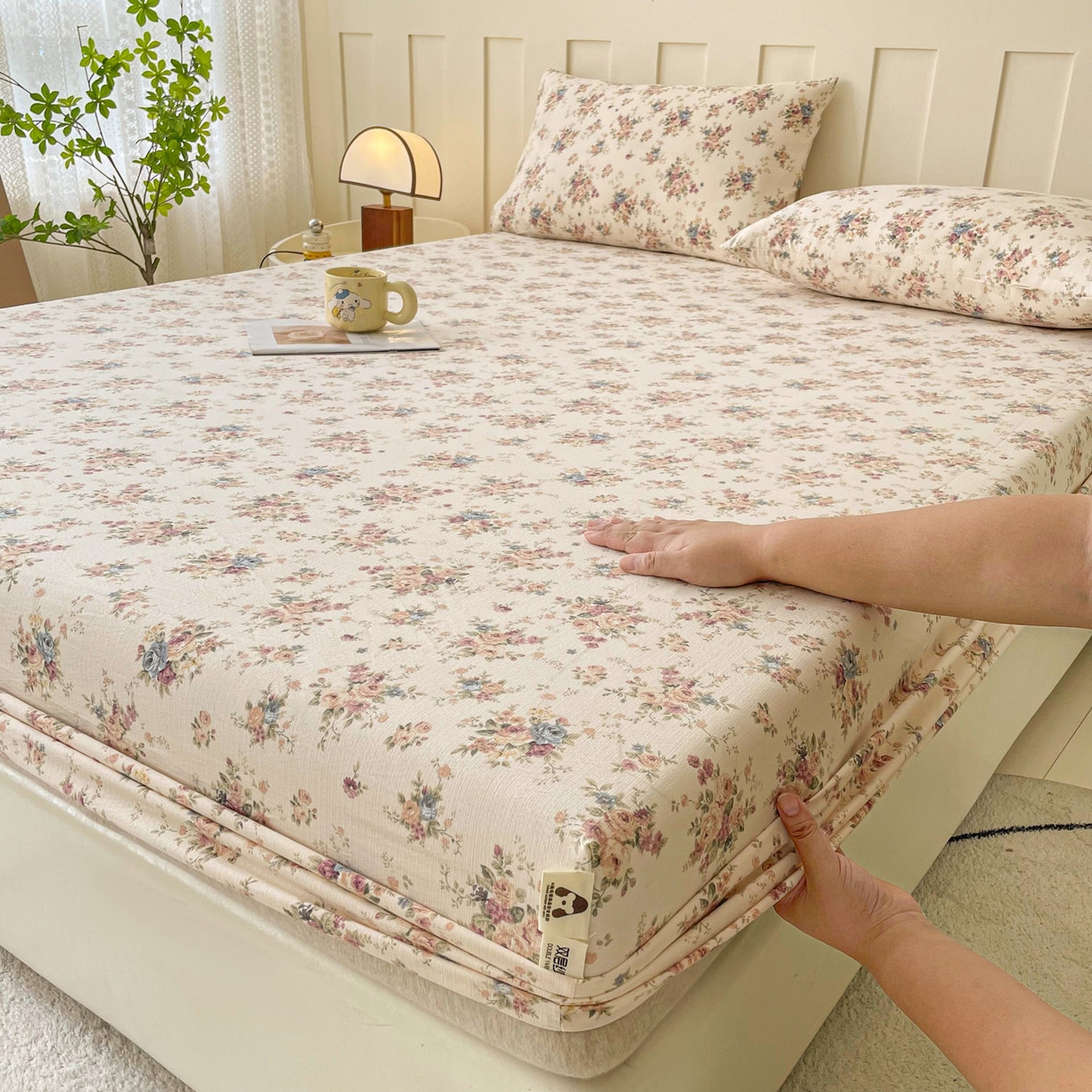 棉乐町家居 2025新款木棉双层纱印花床笠 兰亭