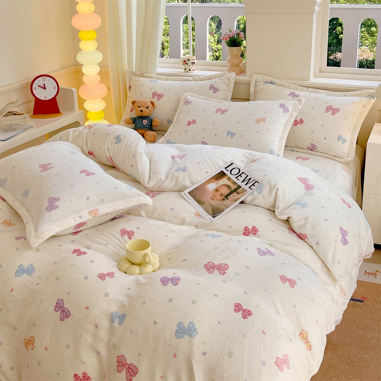 91家纺网 家纺一手货源 找家纺 凯儿2025加厚A类印花牛奶绒单品四件套 蝴蝶星空