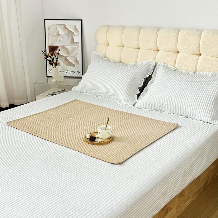 91家纺网 家纺一手货源 找家纺 （总）拾小柒 2025新款纯色全棉色织水洗棉防水隔脏姨妈垫护理垫