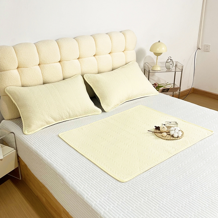 91家纺网 家纺一手货源 找家纺 （总）拾小柒 2025新款纯色全棉色织水洗棉防水隔脏姨妈垫护理垫