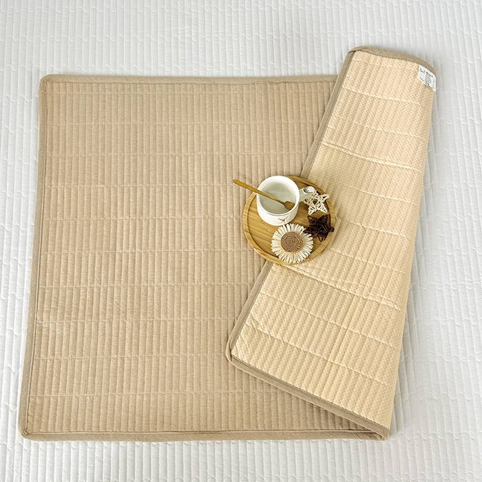 91家纺网 家纺一手货源 找家纺 拾小柒 2025新款纯色全棉色织水洗棉防水隔脏姨妈垫护理垫 卡其色 防水