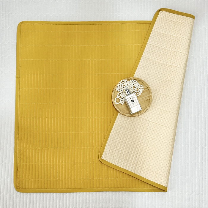 91家纺网 家纺一手货源 找家纺 拾小柒 2025新款纯色全棉色织水洗棉防水隔脏姨妈垫护理垫 姜黄色 防水