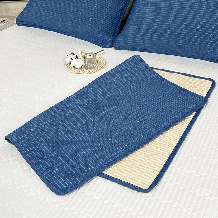 91家纺网 家纺一手货源 找家纺 拾小柒 2025新款纯色全棉色织水洗棉防水隔脏姨妈垫护理垫 牛仔蓝 不防水