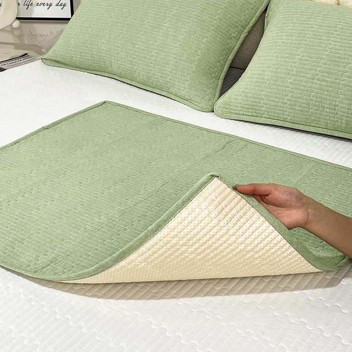 91家纺网 家纺一手货源 找家纺 拾小柒 2025新款纯色全棉色织水洗棉防水隔脏姨妈垫护理垫 浅绿色 不防水
