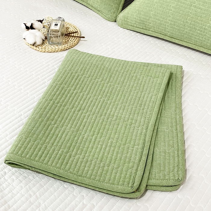 91家纺网 家纺一手货源 找家纺 拾小柒 2025新款纯色全棉色织水洗棉防水隔脏姨妈垫护理垫 浅绿色 不防水