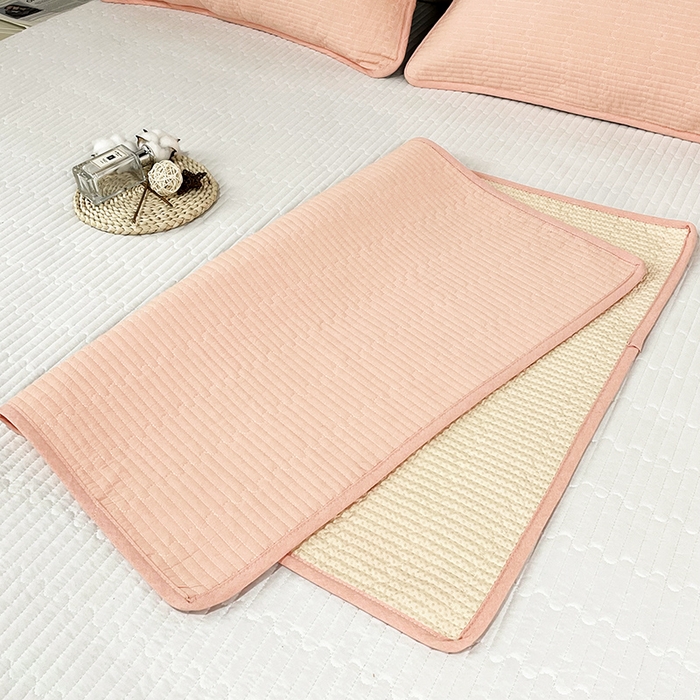 91家纺网 家纺一手货源 找家纺 拾小柒 2025新款纯色全棉色织水洗棉防水隔脏姨妈垫护理垫 粉玉色 不防水