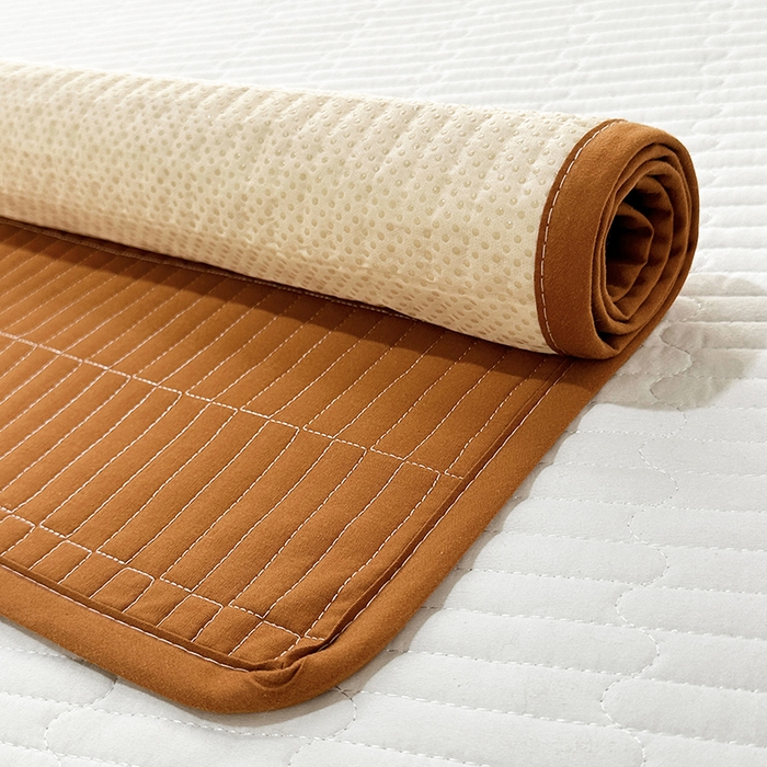 91家纺网 家纺一手货源 找家纺 拾小柒 2025新款纯色全棉色织水洗棉防水隔脏姨妈垫护理垫 焦糖色 防水